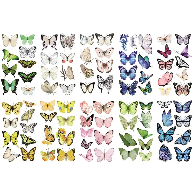 10Pcs New Colorful Butterfly Temporary Tattoo Stickers Cute Butterfly Tattoos Stickers Waterproof Funny For Kids Gift