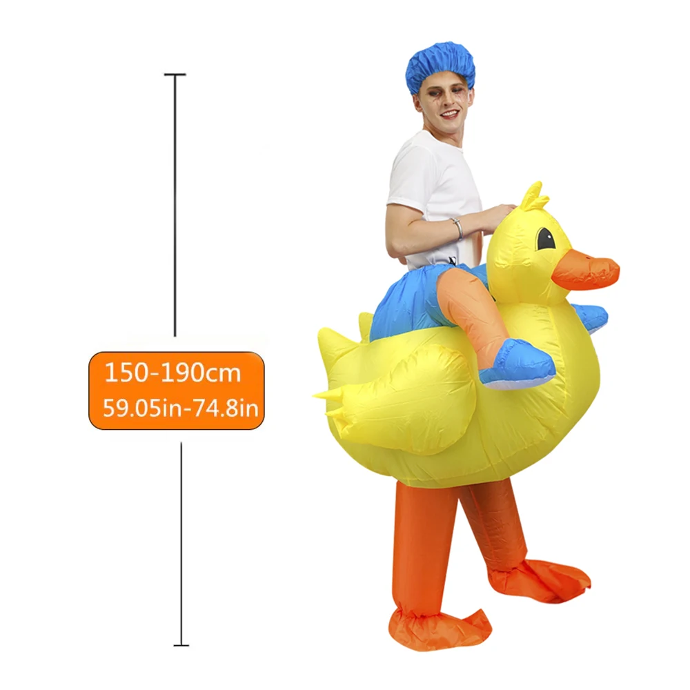 Adults Inflatable Yellow Duck Costume Halloween Costumes for Women Men Animal Cosplay Carnival Costume Party Fancy Dress