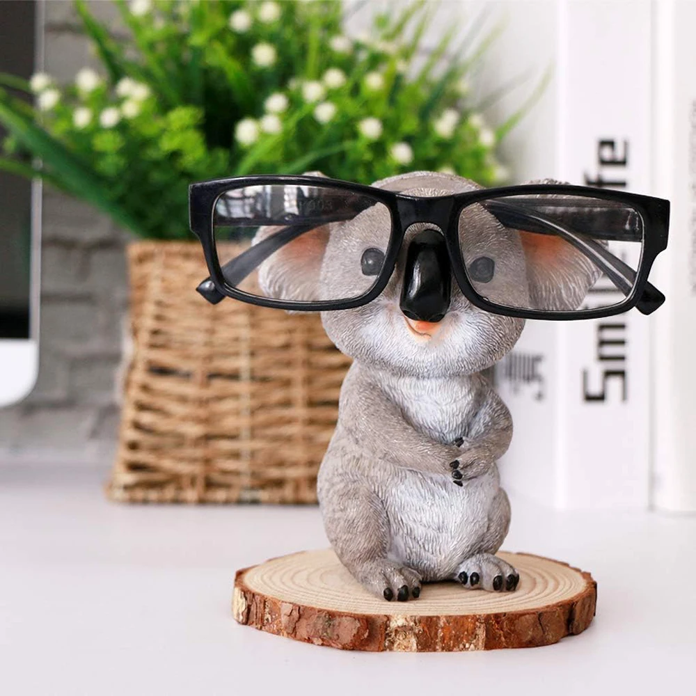 Koala Bear Eyeglass Holder Display Stands Animal Decorative Figurines Home Office Glasses Decoration for Desk Bookshelfs