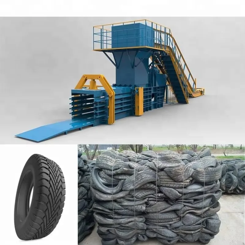 Fully Automatic Horizontal Hydraulic Waste Tire Baler Scrap Car Tyre Compression Baling Machine For Rubber Recycling Customized