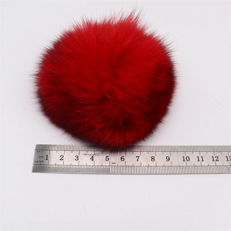 9cm Real Fox Pompoms Furballs Flutty Large Pompon Diy Handmade Keychain Children Hat Scarf Shoe Garment Jewelry Crafts Supplies