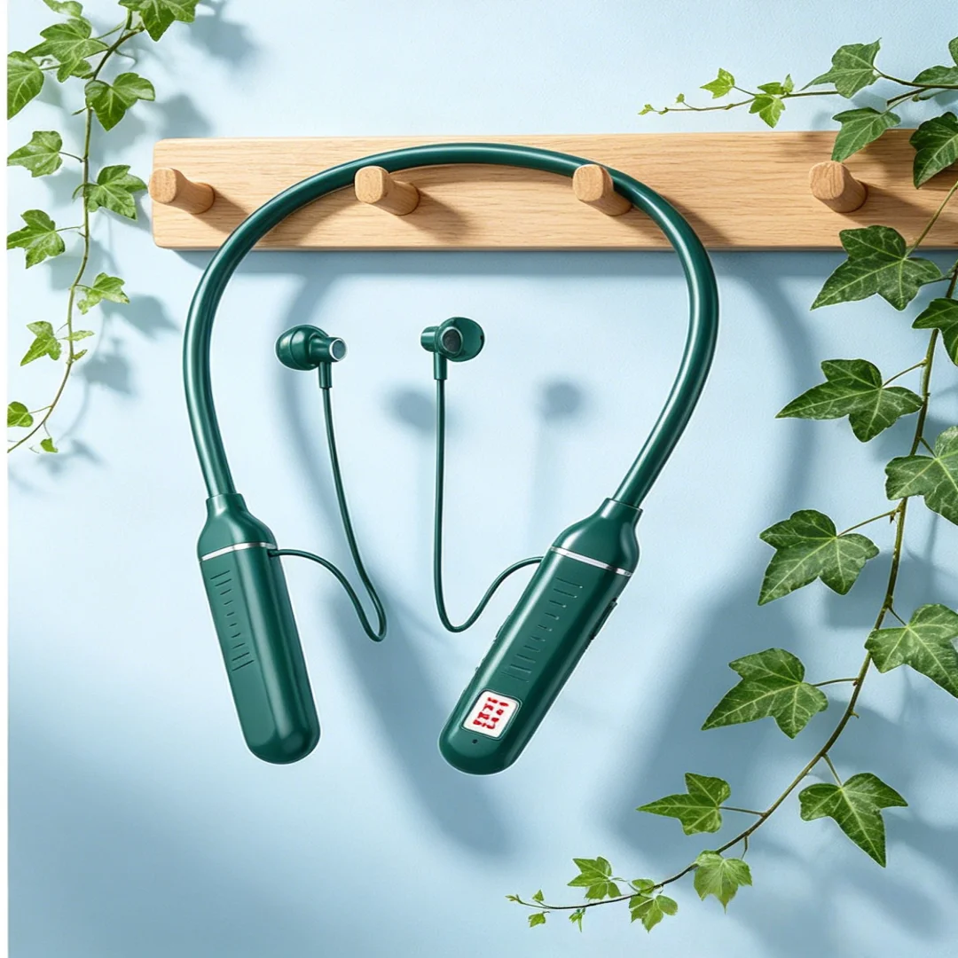 Wireless Earphones Bluetooth 5.3 Neckband Headphones Gaming LED Display HIFI Headset Sports TWS Earbuds With Mic TF Card