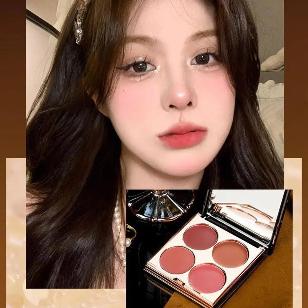 Four-Color Face Blusher Multi-purpose Cream Palette Comprehensive Matte Shadow Plate Eye Lipstick Highlight A3T2