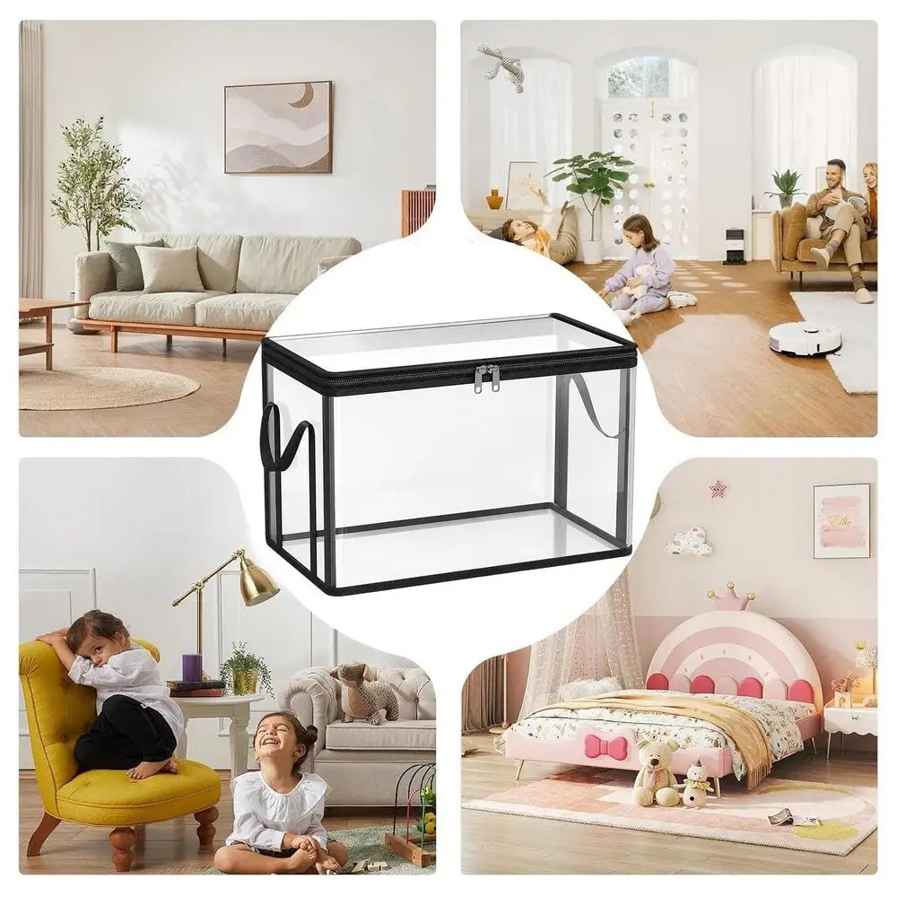 Transparente Plastik-Bücherbox Große Kapazität Stapelbare Organizer-Box Spielzeug- und Kleideraufbewahrung für Zuhause Schlafzimmer Wohnheim – Detail 5