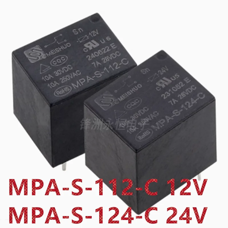 10PCS/LOT  100%Original New Relay  MPA-S-112-C  12VDC  MPA-S-124-C 24VDC  MPA-S-124-C-24VDC  MPA S 112 C  12V 24V 5PIN  10A