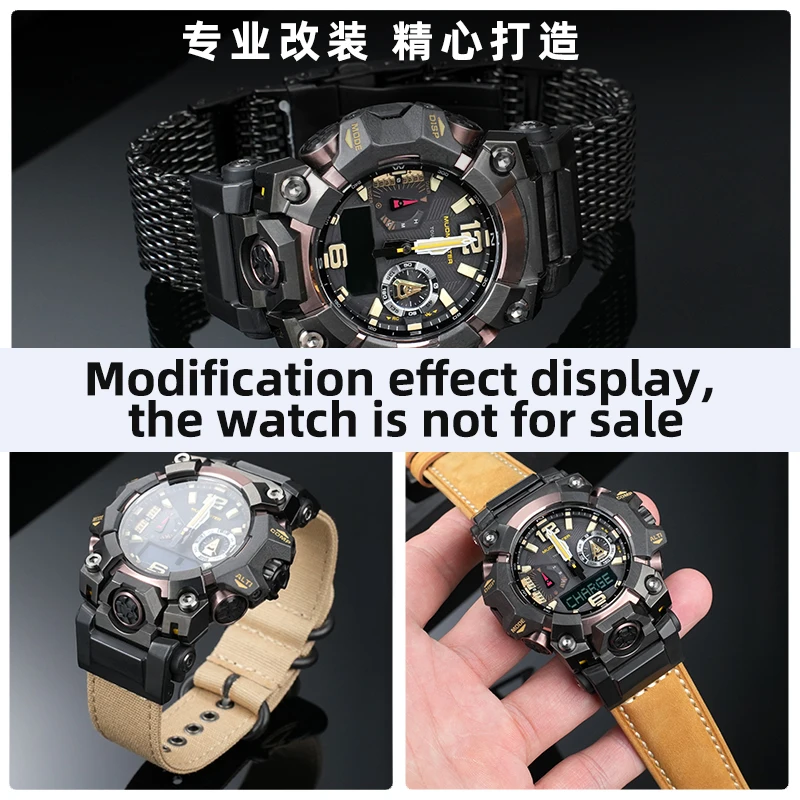 For Casio G-SHOCK Mudmaster GWG-B1000 The Third Generation  Modified Strap Adapter Leather FKM Watch Strap Plastic Connector