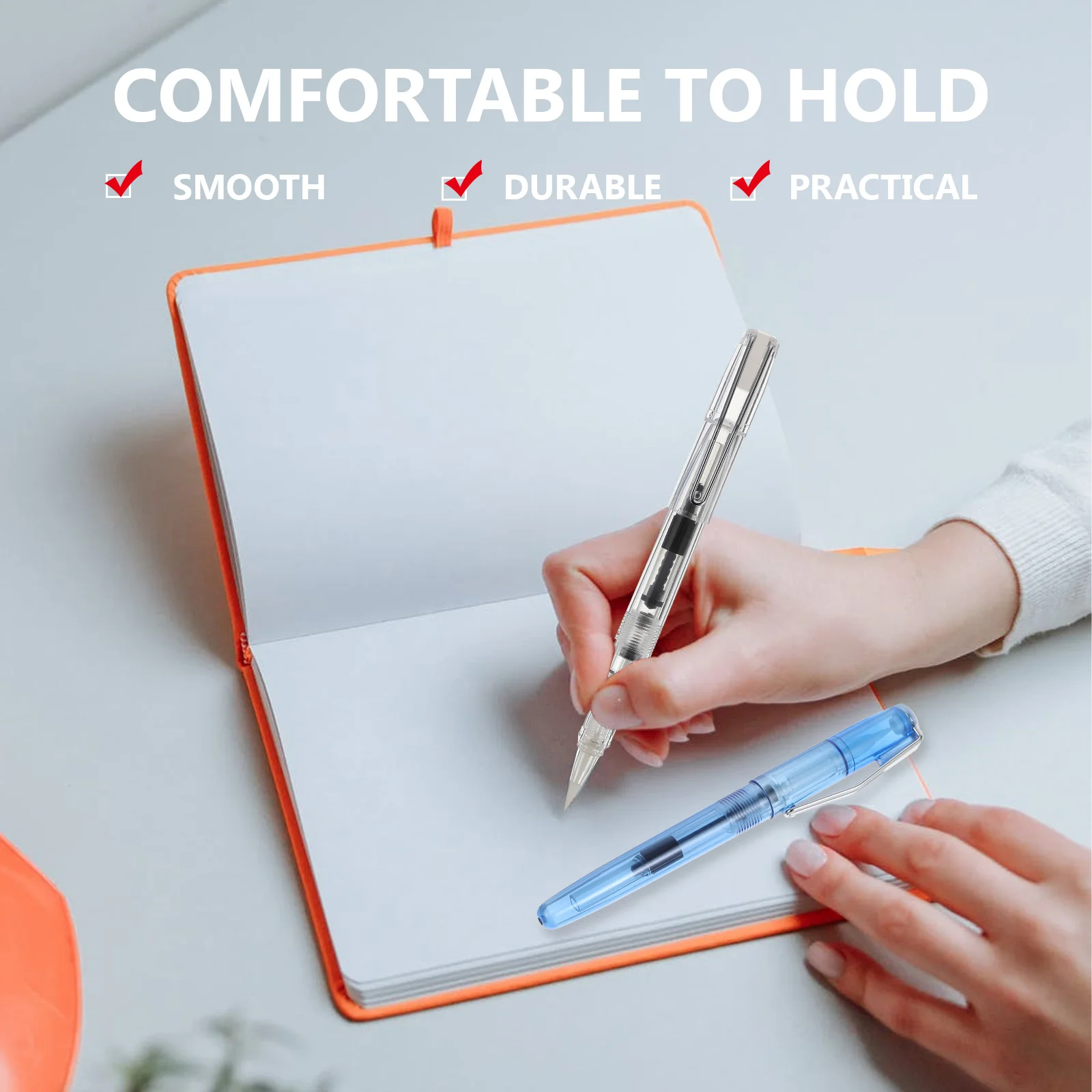 

2 Pcs Taste Fountain Pen Brush Student Watercolor Pens Plastic Refillable Portable