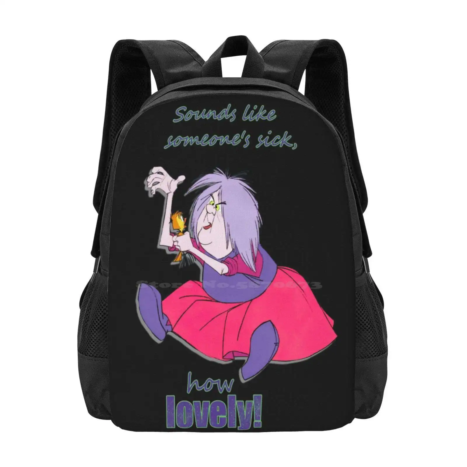 Sounds Like Someone'S Sick... Hot Sale Schoolbag Backpack Fashion Bags Mad Madam Mim The Sword In The Stone Witch Someones Sick