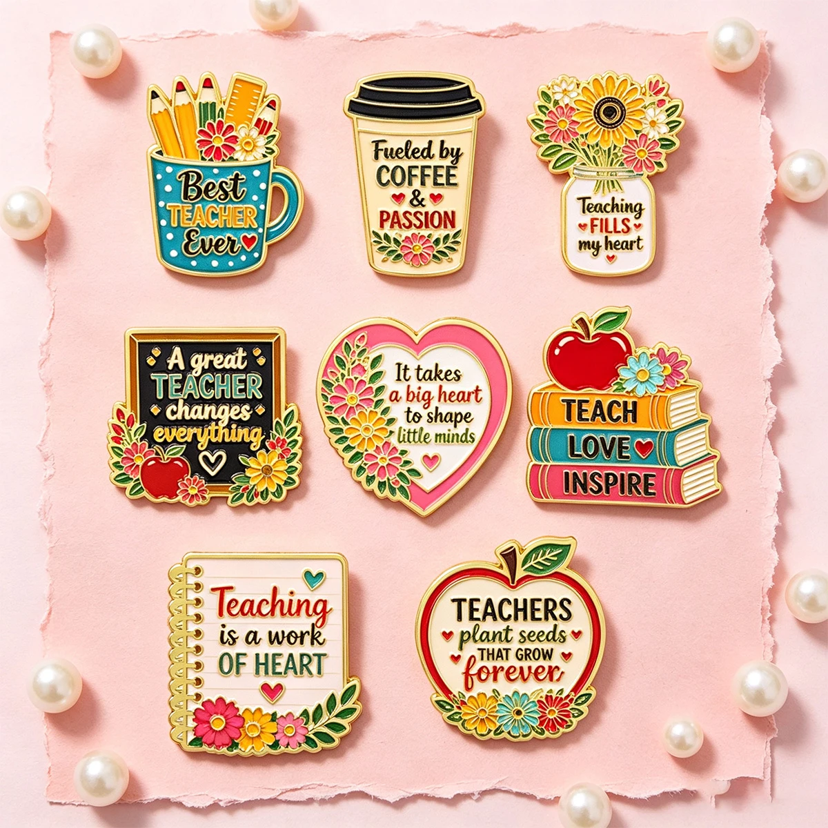 Thank You Teacher Metal Enamel Pins Inspirational Quote Brooches Badge on Backpack Clothing Accessories Jewelry Gift for Friends