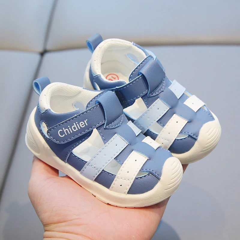 Baby Jongens Meisjes 1-2-3 Jaar Oude Baby Teen Bescherming Sandalen Antislip Zachte Bodem Peuter Hoofd Gewikkeld Sandalen