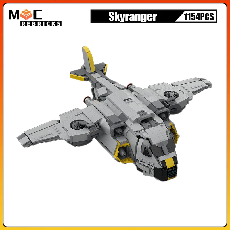 

Military Air Force Defense Aircraft Skyranger Fighter High-tech Weapon MOC Building Blocks Assembly Model Kid's Bricks Toys Gift