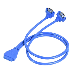 USB 3.0 20pin Male To Female Extension Adapter Splitter Cable,Angled 90 Degree USB3.0 19pin Connector Plug Extender Motherboard