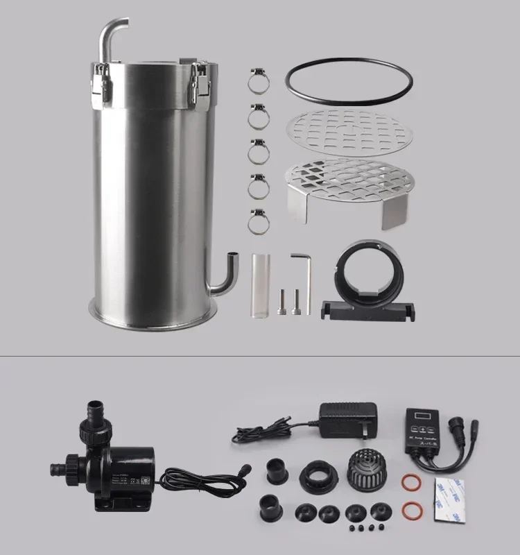 Stainless Steel Aquarium Fish Tank External Canister Filter Planted Tank Silent Circulation Water Purification Equipment