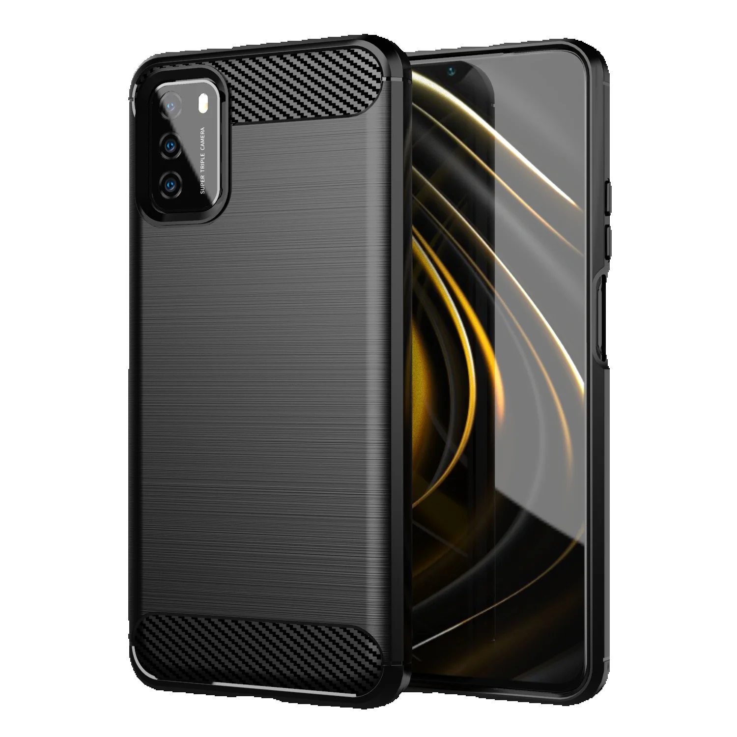 Anti Shock For Poco Pro M2 Reloaded M4 Pro Shockproof Carbon Fiber Phone Cover For M5s M3pro 5g M2 M3 Silicone Cases