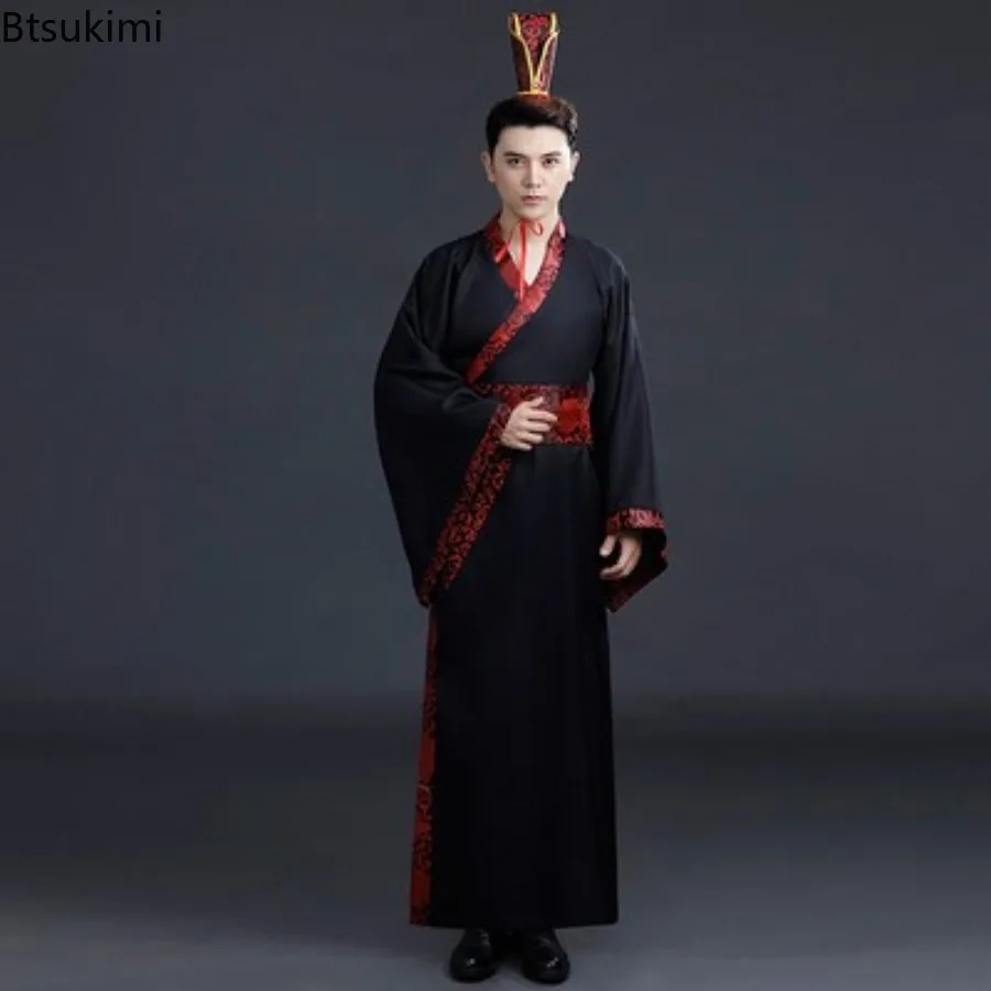 Ancient Chinese Costume Men's Hanfu National Style Cosplay Tang States Performance Photography Short Screen Hanfu Costume Robes
