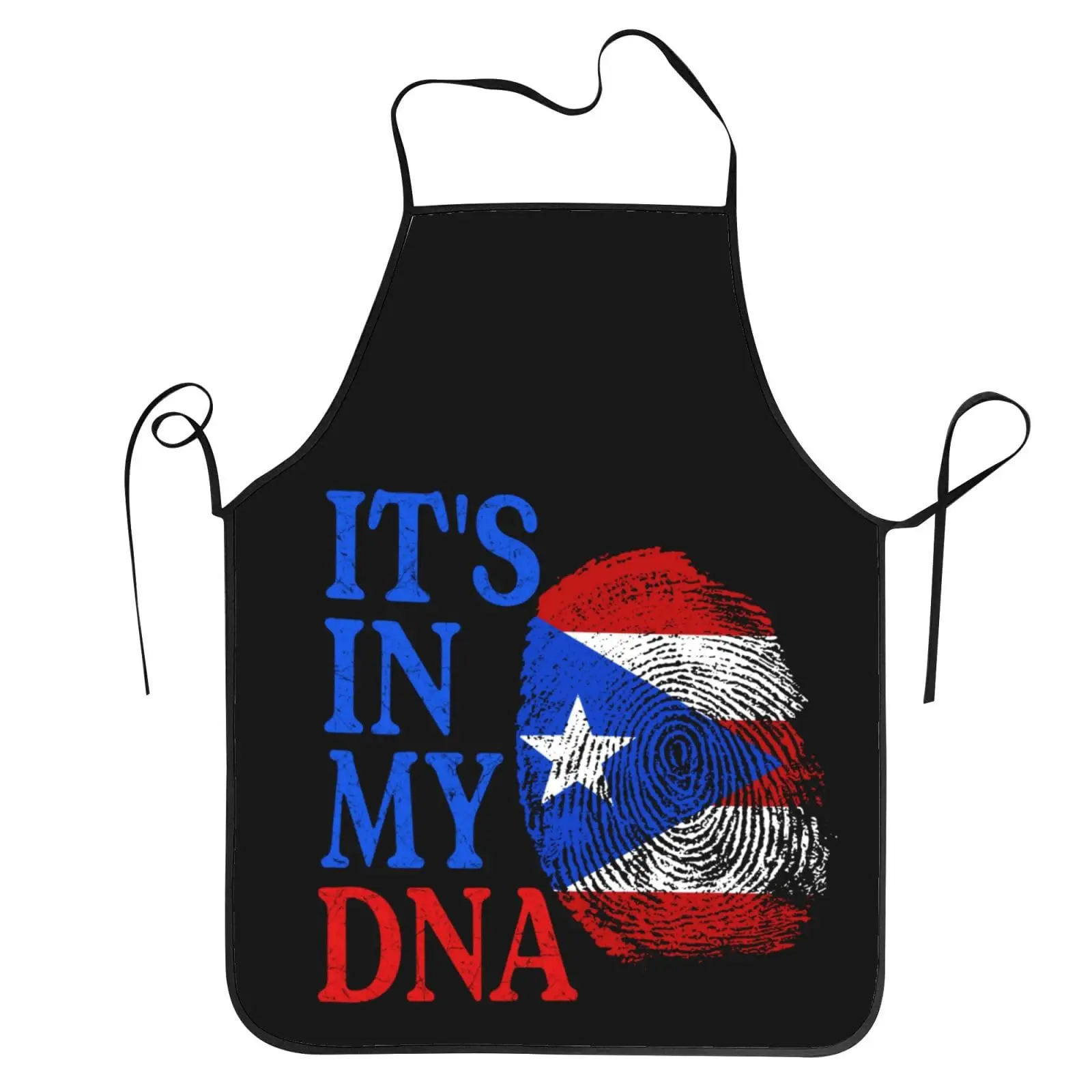 Puerto Rico Apron for Women Men Adults, Adjustable Bib Apron with Extra Long Ties for Cooking, Baking, Crafting, Gardening, Bbq