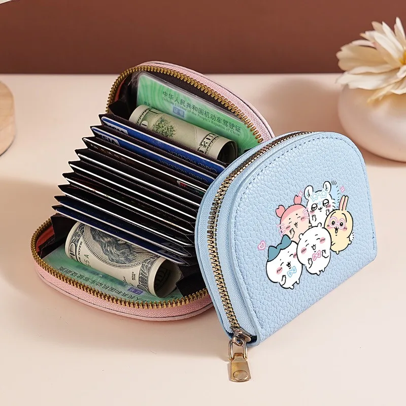Carteira de Conchas Marinhas Fofas Chiikawas Usagi Hachiware com Estampa de Desenho Animado Anime, Porta-Cartões de Luxo, Bolsas de Moda Femininas e Masculinas, Presentes