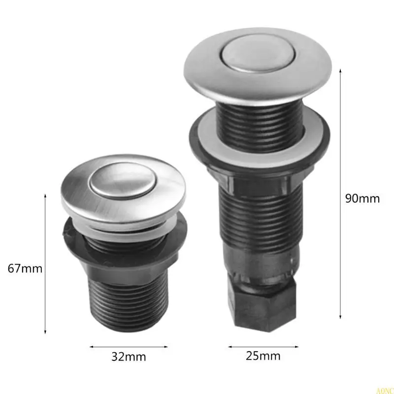 A0NC 쓰레기 처리 에어 스위치 키트 금속 실용 에어 버튼 음식 처리 액세서리