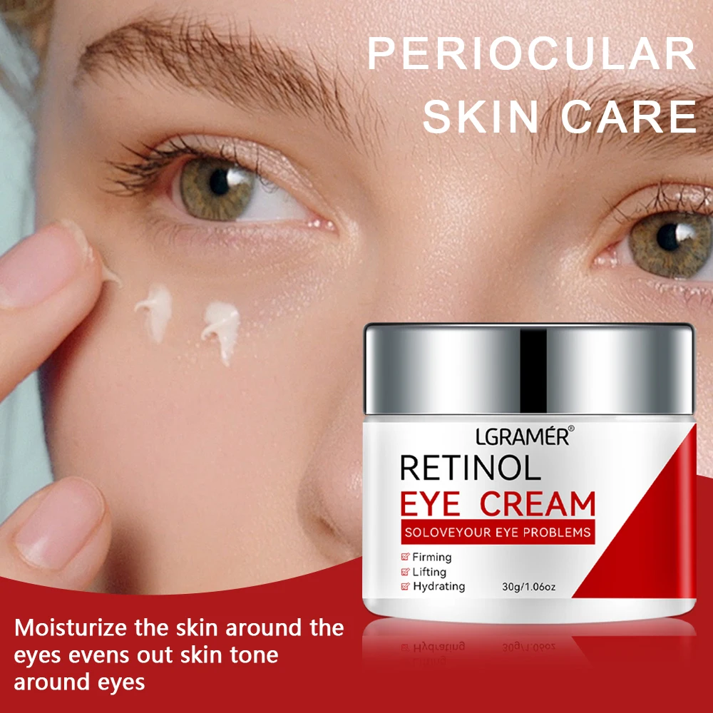 30g LGRAMER Retinol Eye Cream Tightens, Smooths and Equalizes The Skin Tone Around The Eyes