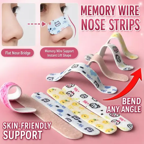 50pcs Nose Shaping Patches Skin-friendly Non-woven Fabric Nose Strips Instant Lift Shaping For Flat Nose Flexible Beauty Tools