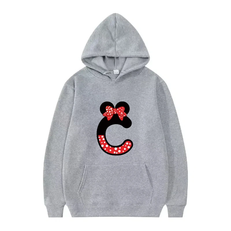 디즈니 미키 마우스 레터 프린트 여성 스포츠 스트리트웨어 패션 루즈핏 의류 풀오버 여성 저렴한 후드티 그레이 스웨트셔츠