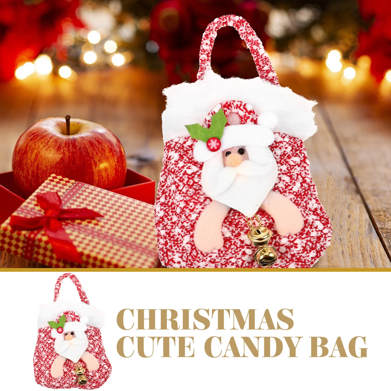 

Christmas Candy Gift Tote Bag Reusable Cloth Party Packing Pouch Xmas Treats Goodie Bags Christmas Gift Bags Tote Bag