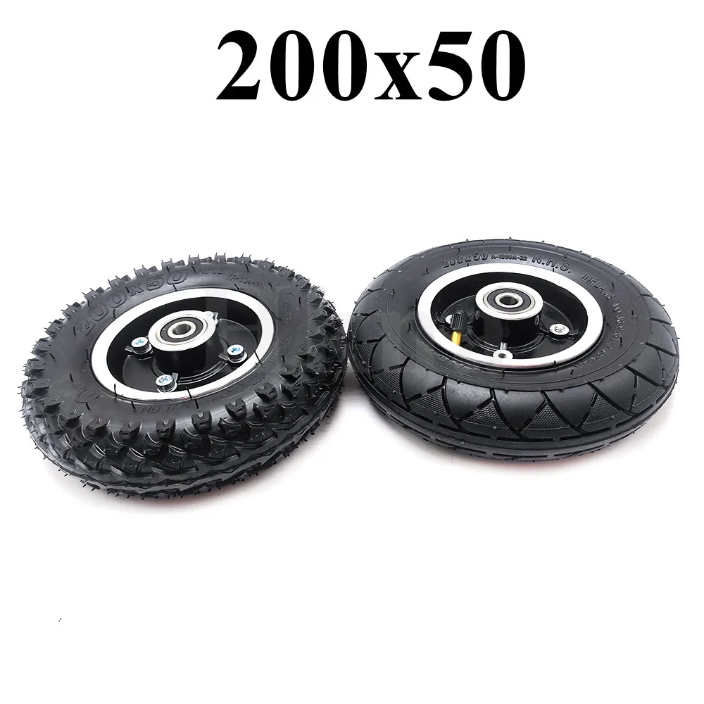 200x50 Inflatable Wheel 8 Inch Off-road Inner Outer Tire with Alloy Hub for Electric Scooter Accessories