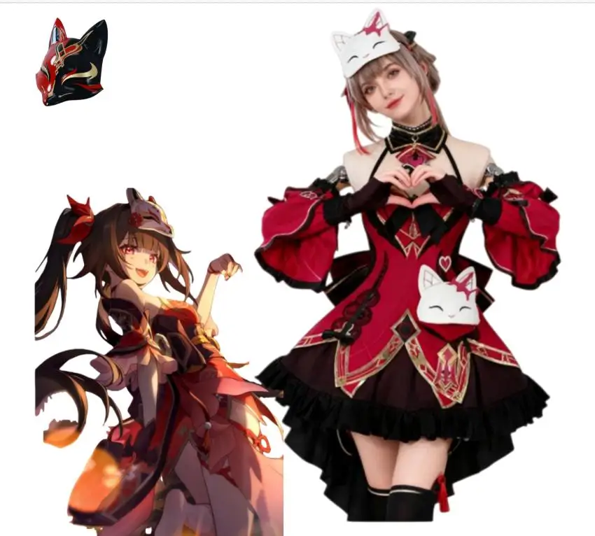 

Sparkle Cosplay Game Honkai Star Rail Sparkle Cosplay Costume Girls Red Lolita Dress Wig Full Set Halloween Role Play Uniform