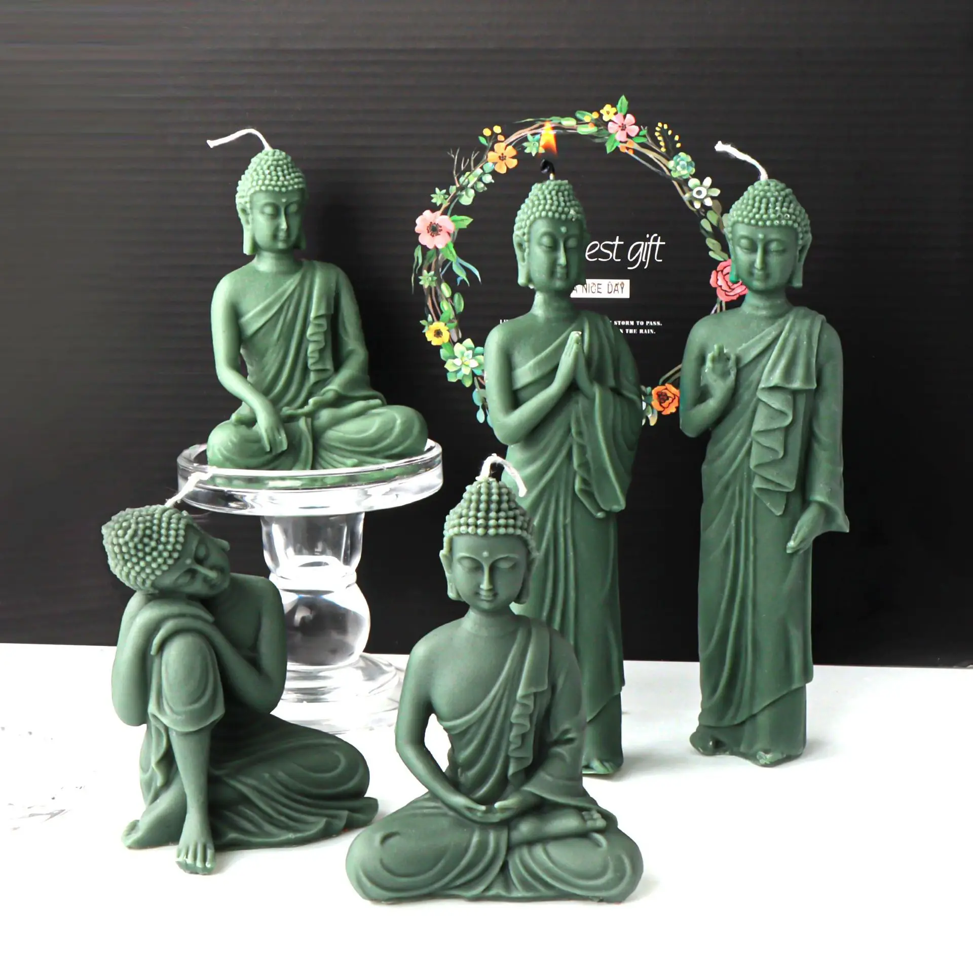 Meditation Buddha Silicone Mold for Handmade Candle Plaster Soap Epoxy Resin Chocolate Decoration Gypsum Ice DIY Baking Mould