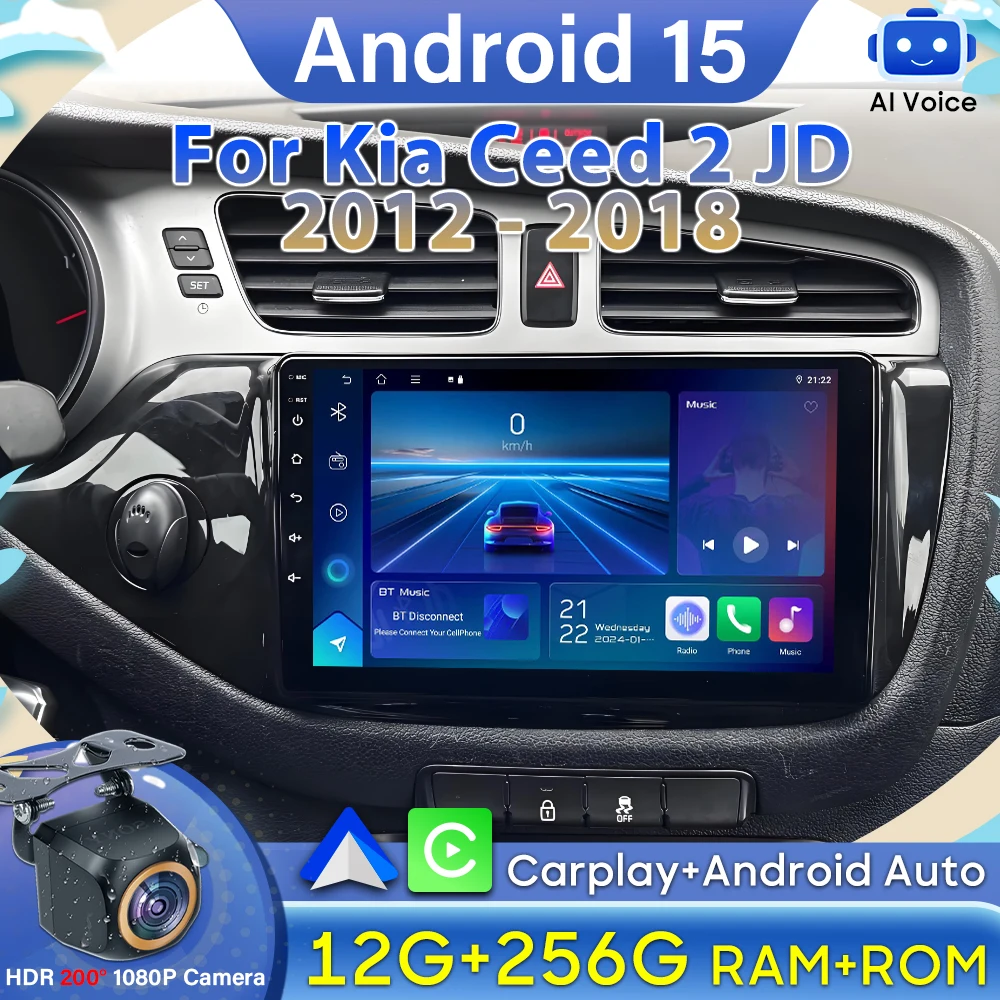 

Car Radio Android 15 For Kia Ceed 2 JD 2012 - 2018 Multimedia Player GPS DSP Autoradio 4G Wifi No 2din Video Carplay Stereo DVD