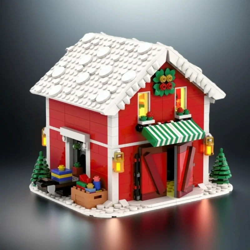 375pcs MOC Christmas Grilling Stand FREE Seasonal Model Building Blocks Architecture Toy Birthday Gifts DIY Education Brick Art