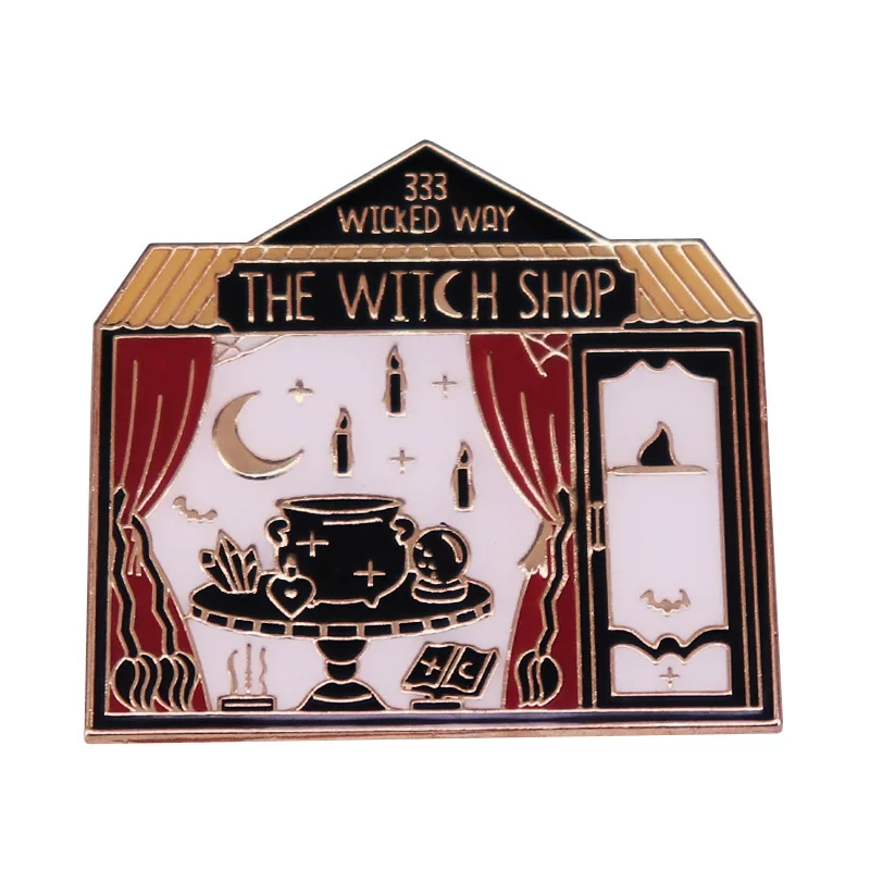 333 Wicked Way The Wiich Shop Hard Enamel Pin Magic Supermarket Metal Cartoon Brooch Backpack Ornament Lapel Badges