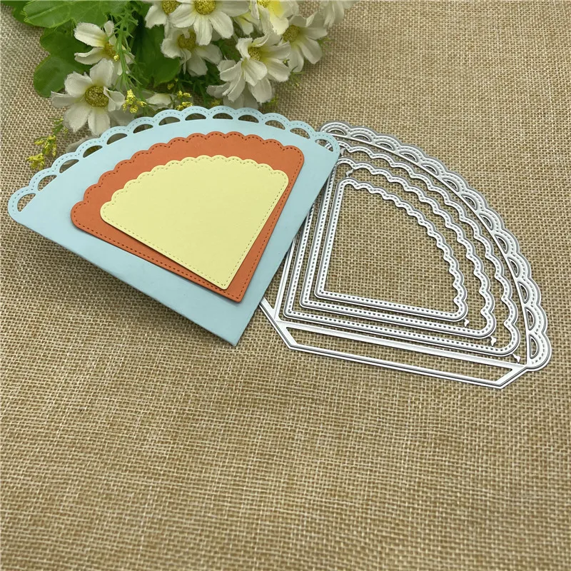 Fan Corner  Metal cutting dies  mold Round hole label tag Scrapbook paper craft knife mould blade punch stencils dies