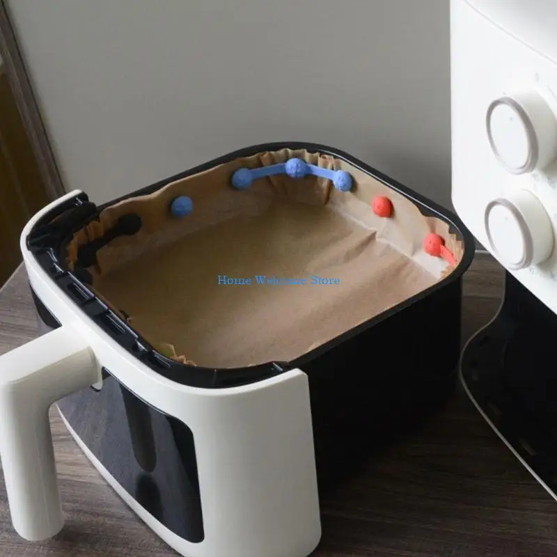 F68E Air Fryers Magnets for Parchment Paper 6PCS Strong Silicone Buckle to Secure Liners & Prevent Burning Food-Safe