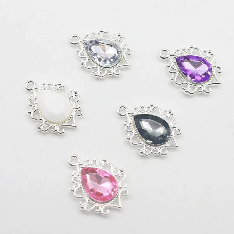 New Silver Alloy DIY Clothing Sewing Rhinestone Handicrafts Little Girl Hair Accessories Necklace with Holes Sewing Supplies