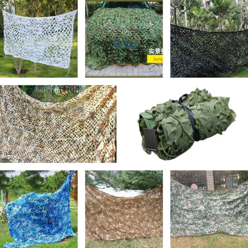 ตาข่ายพรางตัวลายพราง 3x5 เมตร สำหรับการล่าสัตว์ ฝึกซ้อมในป่า ใช้กันแดด สำหรับตั้งแคมป์ บังแดดรถยนต์ และการใช้งานทางยุทธวิธี