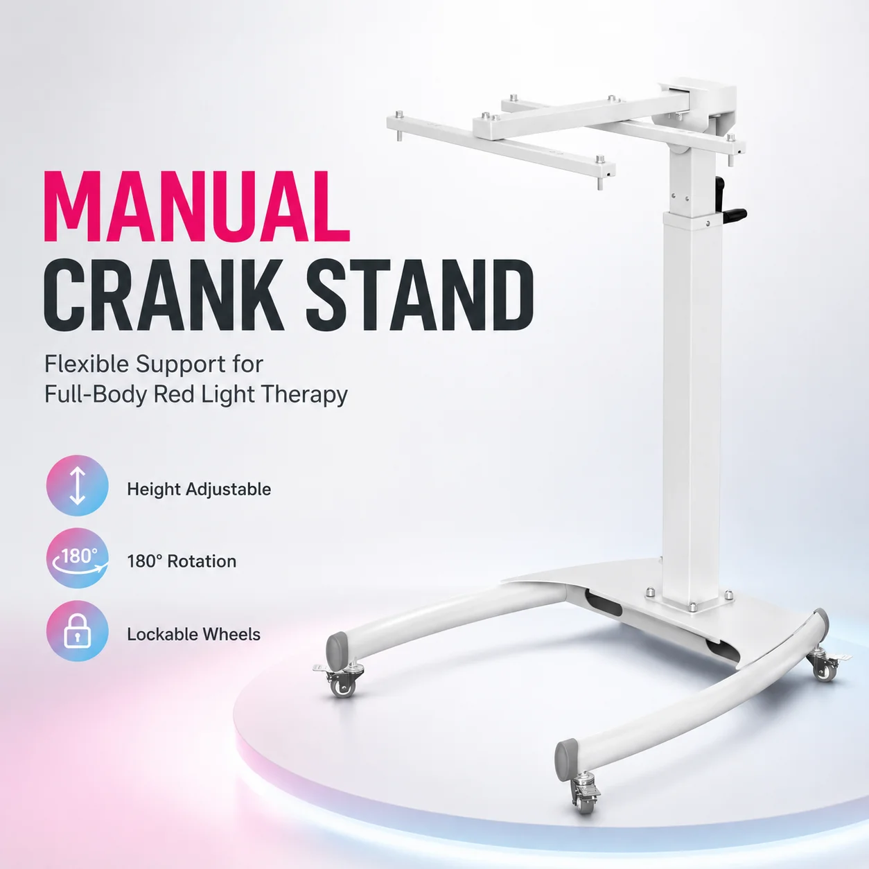 BONLITER Manual Crank Adjustable Stand for 1500W 2160W 2400W Red Light Therapy Panels
