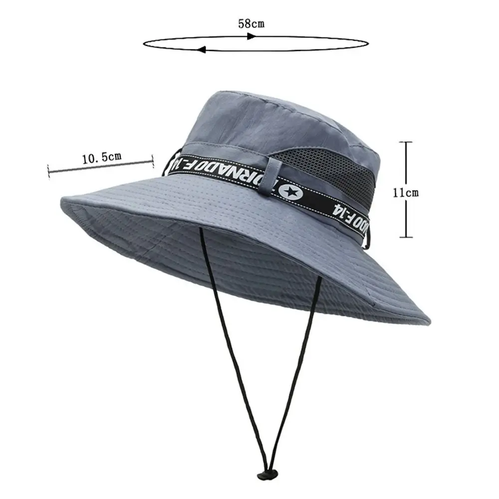 1Pcs Summer Men Bucket Hat Outdoor Beach Fishing Wide Brim UV Protection Cap Hiking Sombrero Camping Gorro Sun Hat