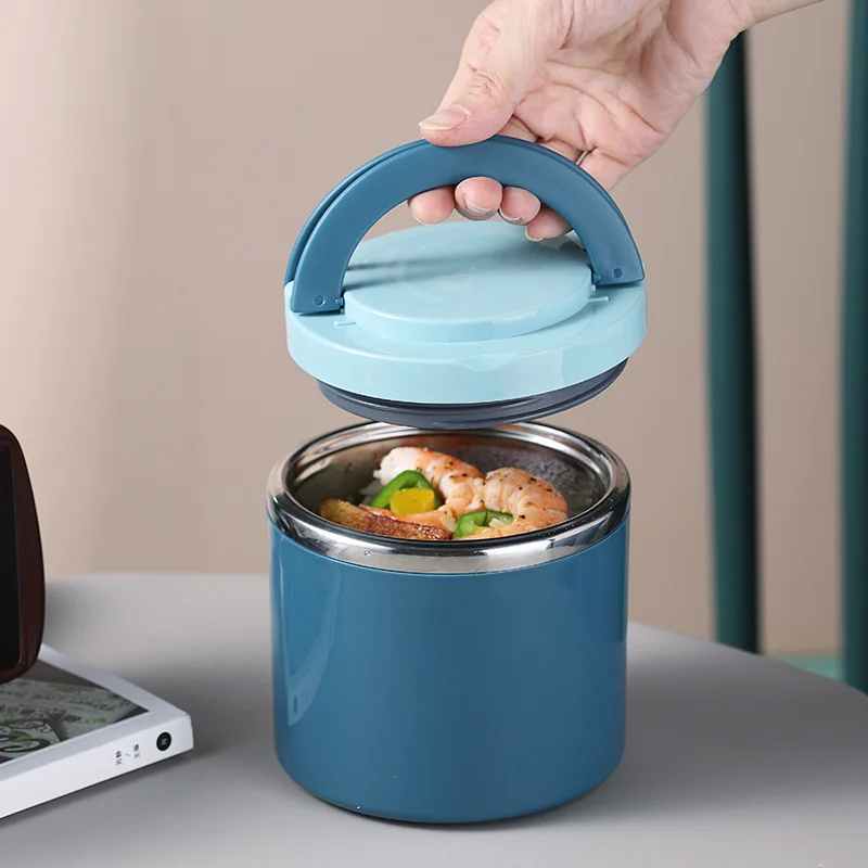 

630/1000ML Stainless Steel Vacuum Cup Soup Bowl Lunch Box With Handle Portable Sealed Bento Box Thermos Storage Containers