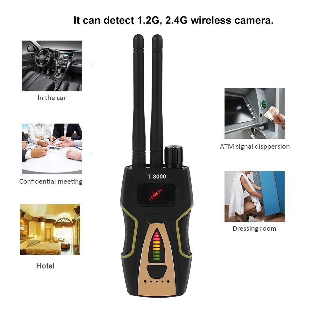 T8000 Anti-Spy Wireless RF Signal Detector GSM Audio Finder GPS Scan Detector