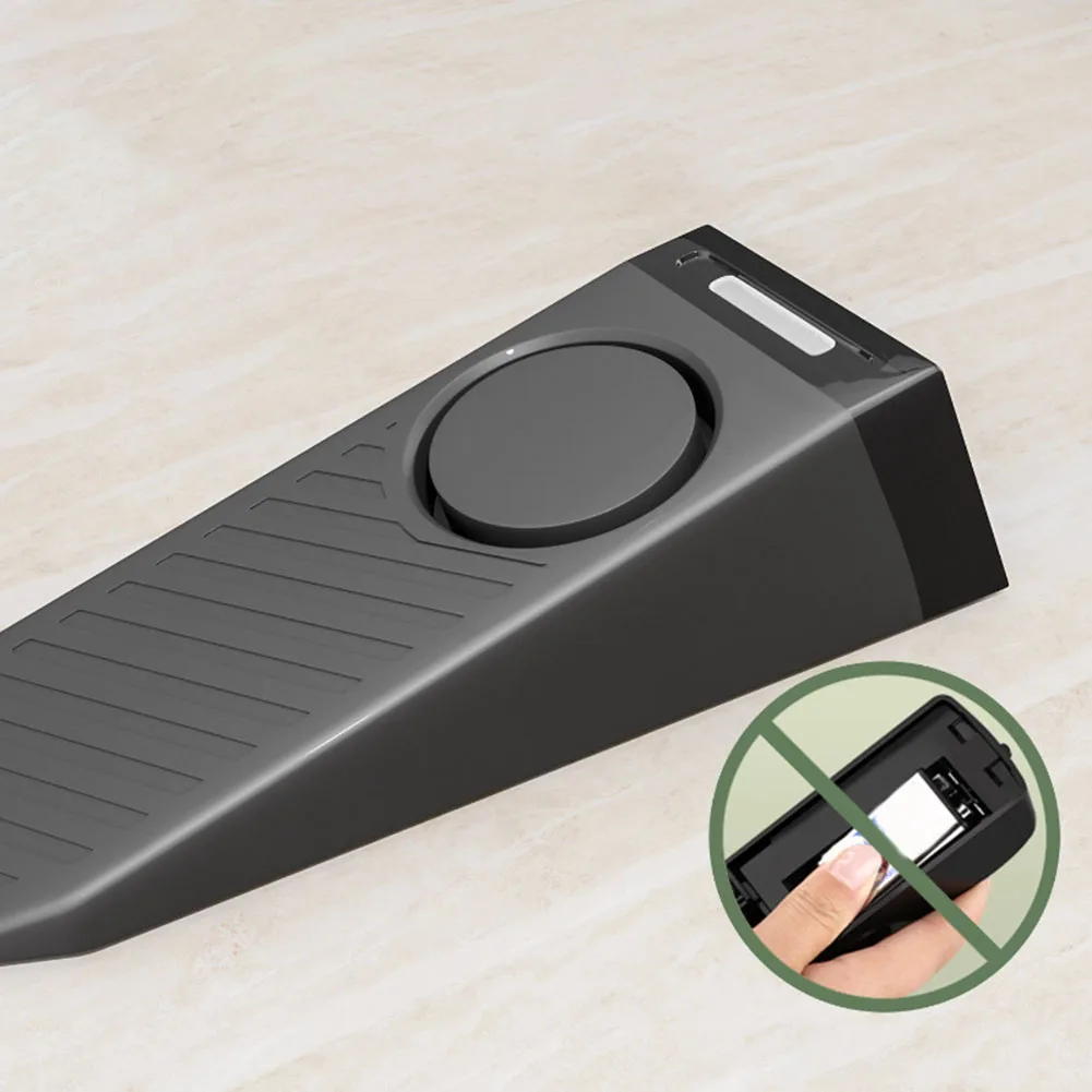 Portable Door Stopper Security Alarm with USB Charging 130dB Sound and Adjustable Sensitivity for Various Settings