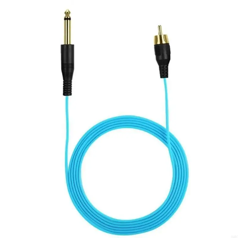 55kc وشم مقطع سلك 6.35mm مونو إلى RCA Connector Line Cable Soft-TPE 1.8m 5.9ft OD2.2 لآلة الوشم