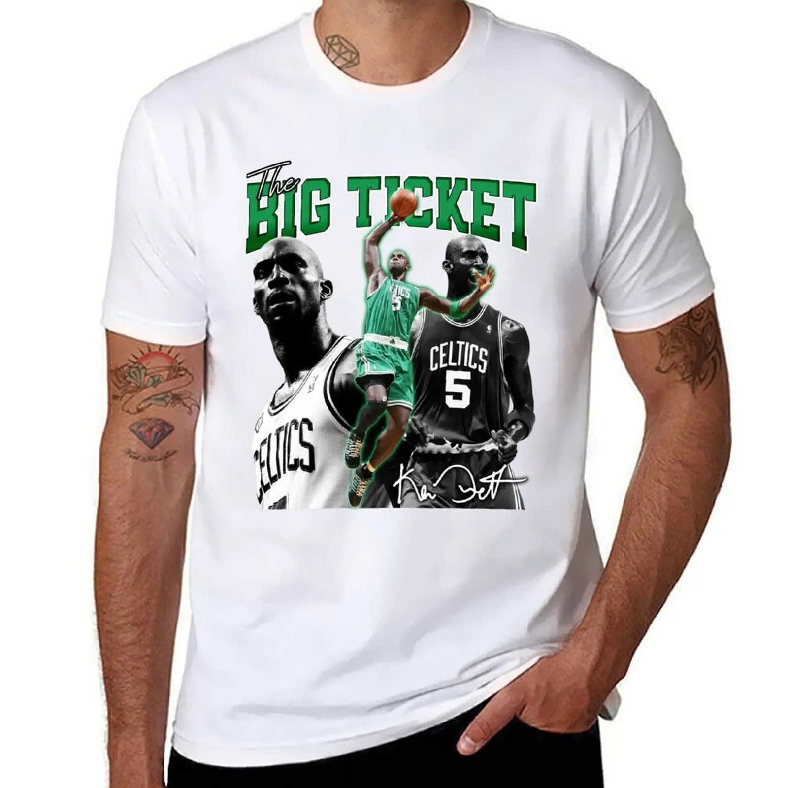 

Kevin Garnett The Big Ticket Boston Basketball Legend Signature Vintage Retro 80s 90s Bootleg Rap Style T-Shirt