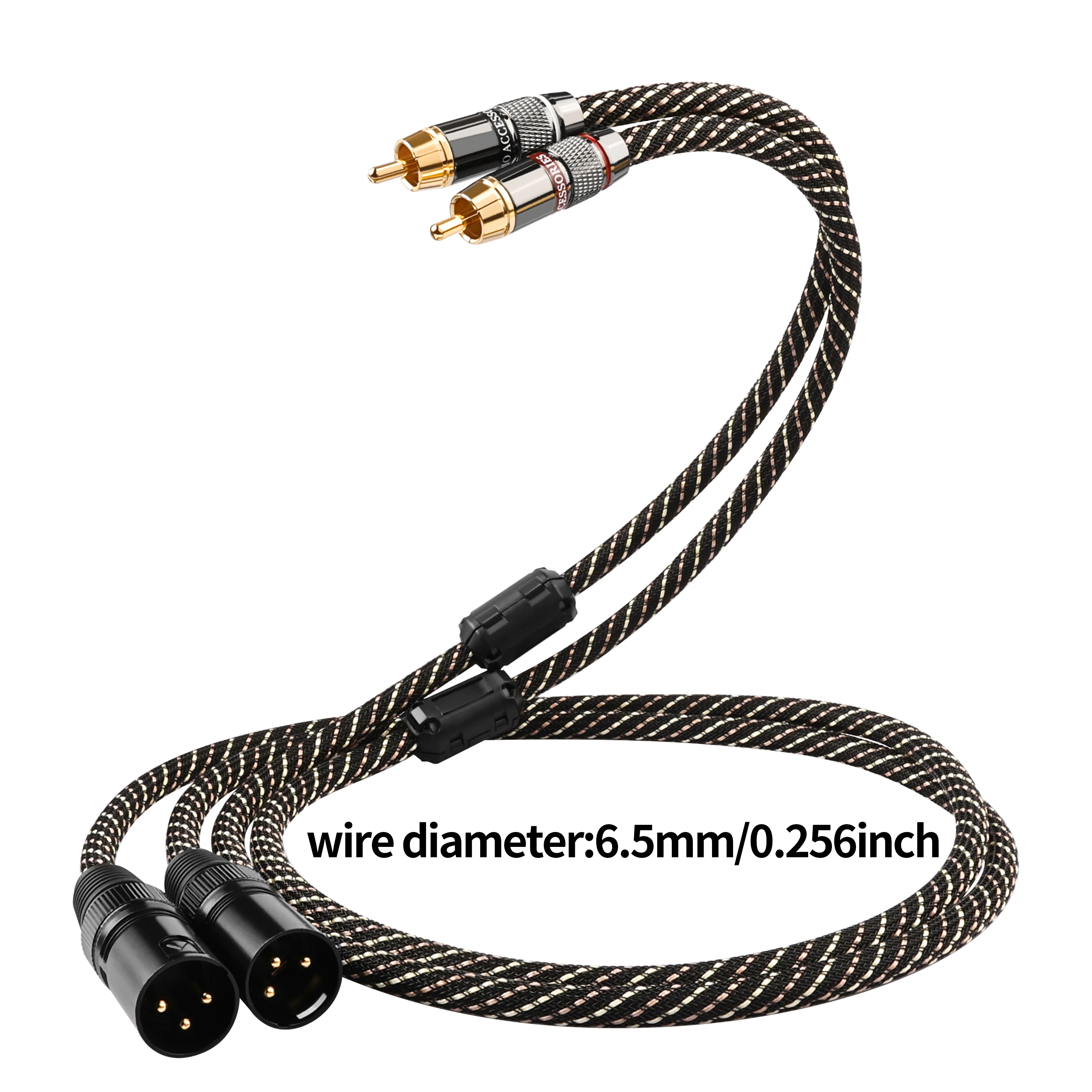 YYAUDIO HiFi RCA to XLR Balanced Audio Cable, High-Purity OFC Cord for Mixer, Amplifier & Studio Use