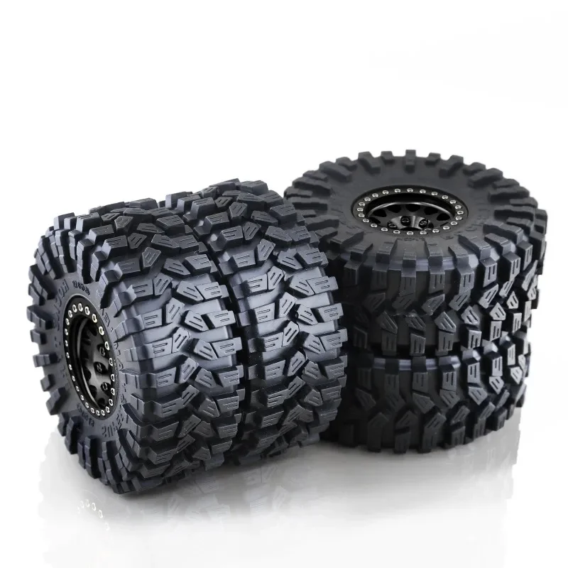 

4pcs 120mm 1.9" Metal Beadlock Wheel Rim Rubber Tire Set for 1/10 RC Crawler Car Trxs TRX4 RC4WD D90 Axial SCX10 II III MST