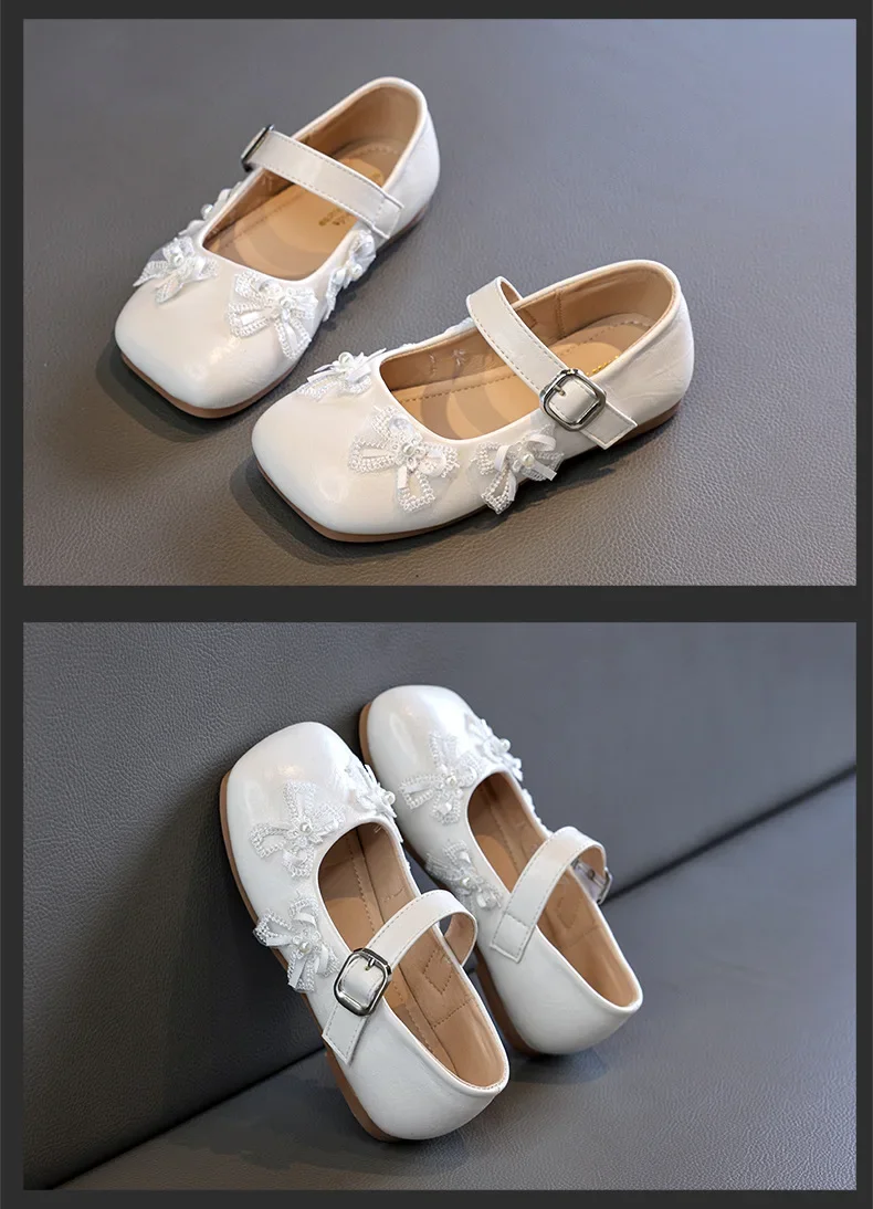 Mädchen Frühling Herbst Neue Prinzessinnen-Schuhe Weiche Sohle Rutschfest Quadratischer Schnitt PU-Leder Modische Mary Jane Schülerverschuhe – Detail 7