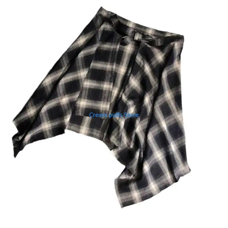 Layering 50LE Fake Top Rok Bawah Rok setengah mini rok mini hemline untuk wanita pria