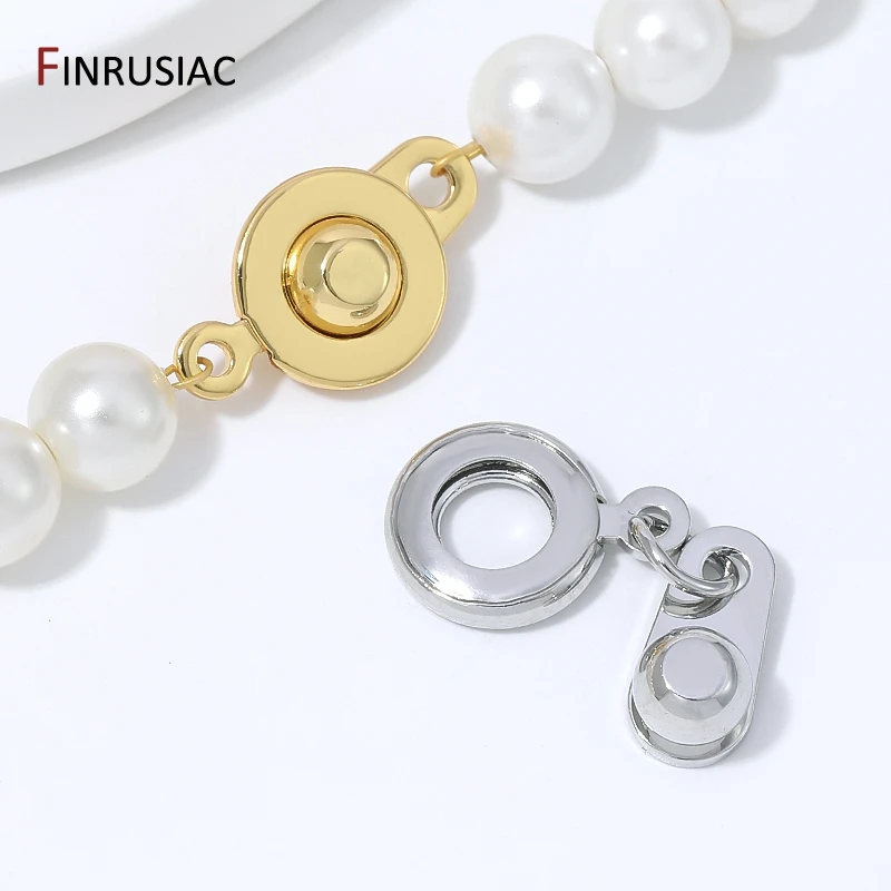 18K Gold Plated Brass Round Snap Clasps Press Button Lock Clasps for DIY Handmade Bracelet Necklace Jewelry Making Findings