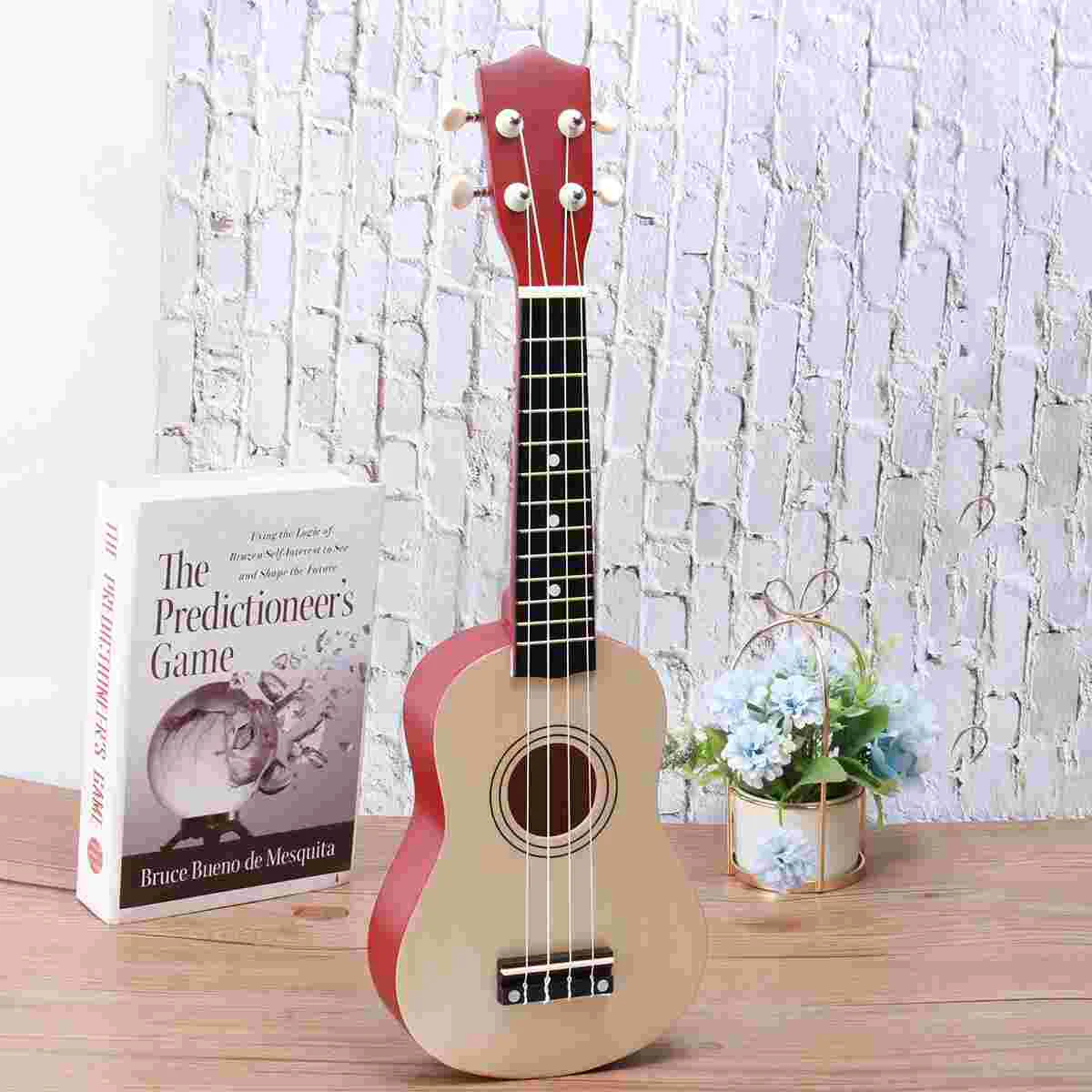 

21 Inches Puzzle Student Acoustic Guitar Toy for Kids Bamboo Musical Ukulele Vintage Style