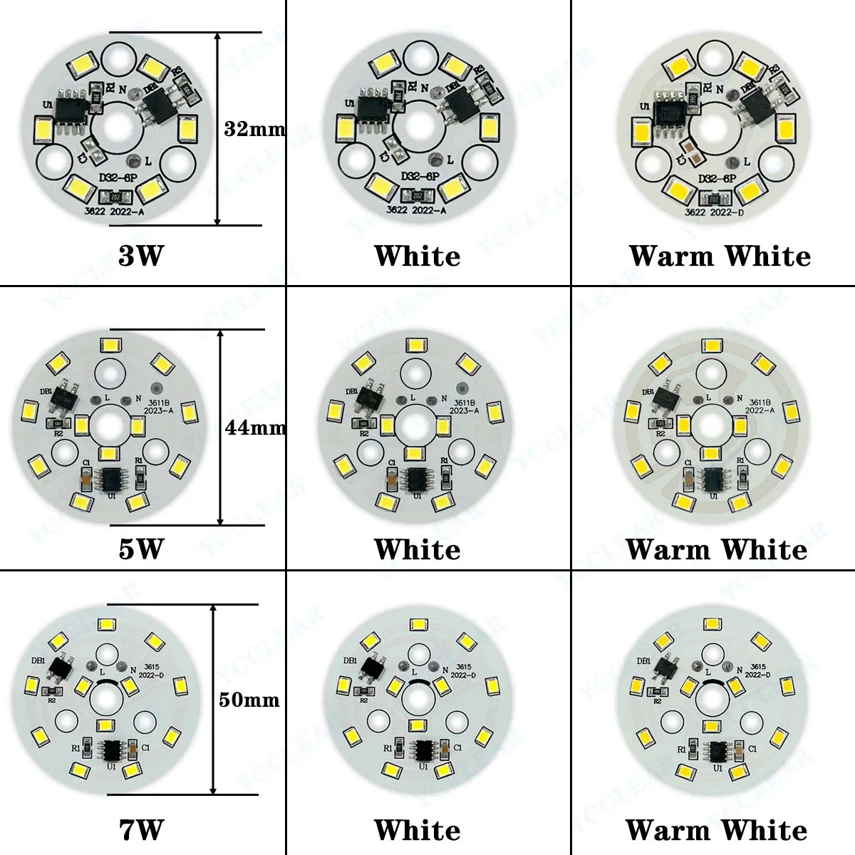 10pcs LED Light Board 3W 5W 7W 9W 12W 15W 18W No Need Driver AC 220V SMD 2835 Cold Warm White Round Lamp Beads For Downlight